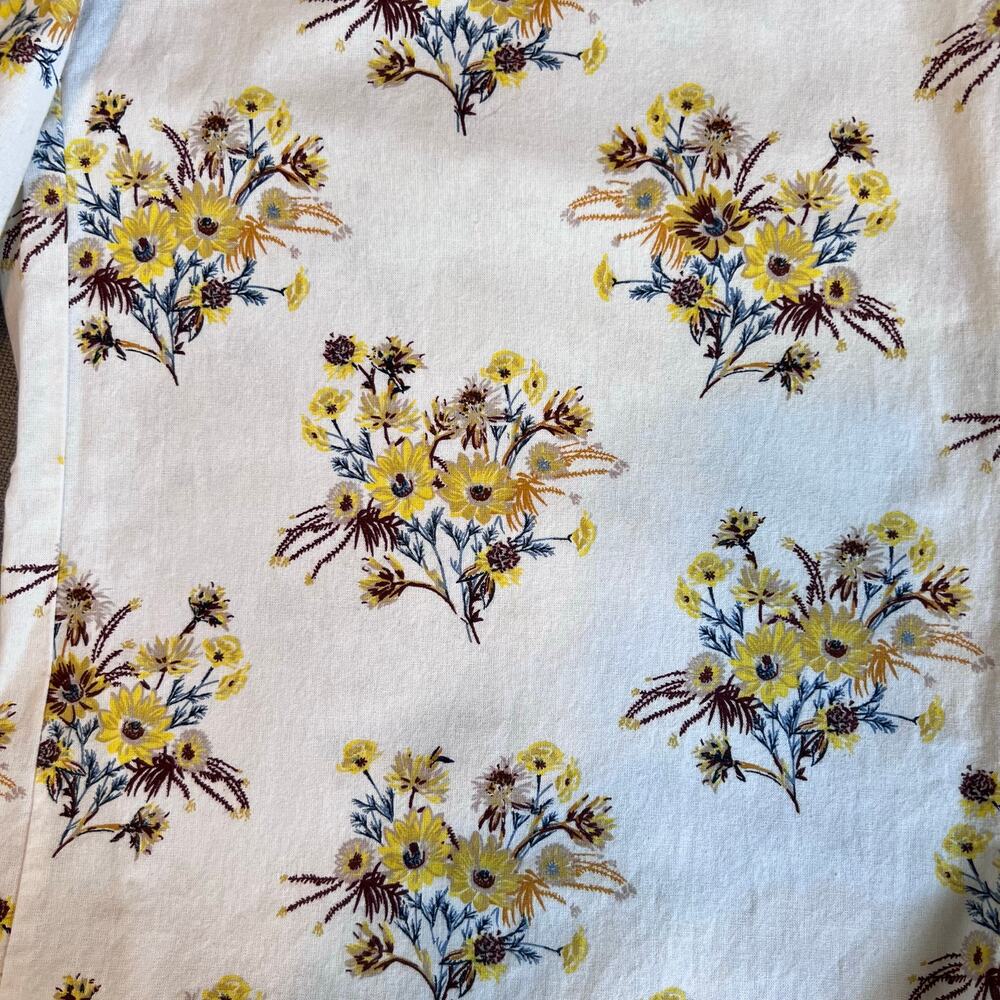 Happy X Nature 100% Cotton Wide Leg Relaxed Off White with Floral Print W's Med. - Picture 10 of 13
